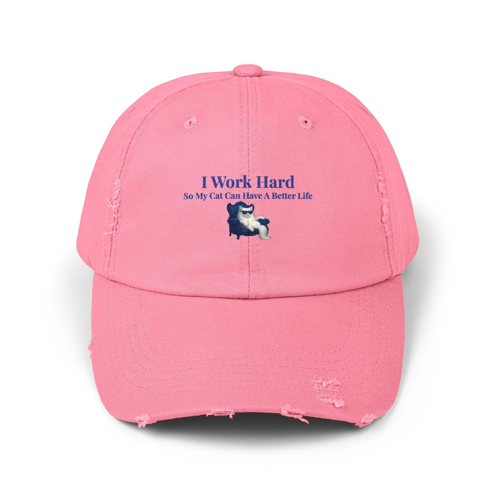 Distressed Cat Lover Cap: Unisex Cotton Twill Hat