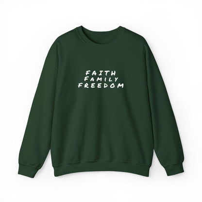 Faith Family Freedom Sweatshirt: Christian Patriotic Crewneck