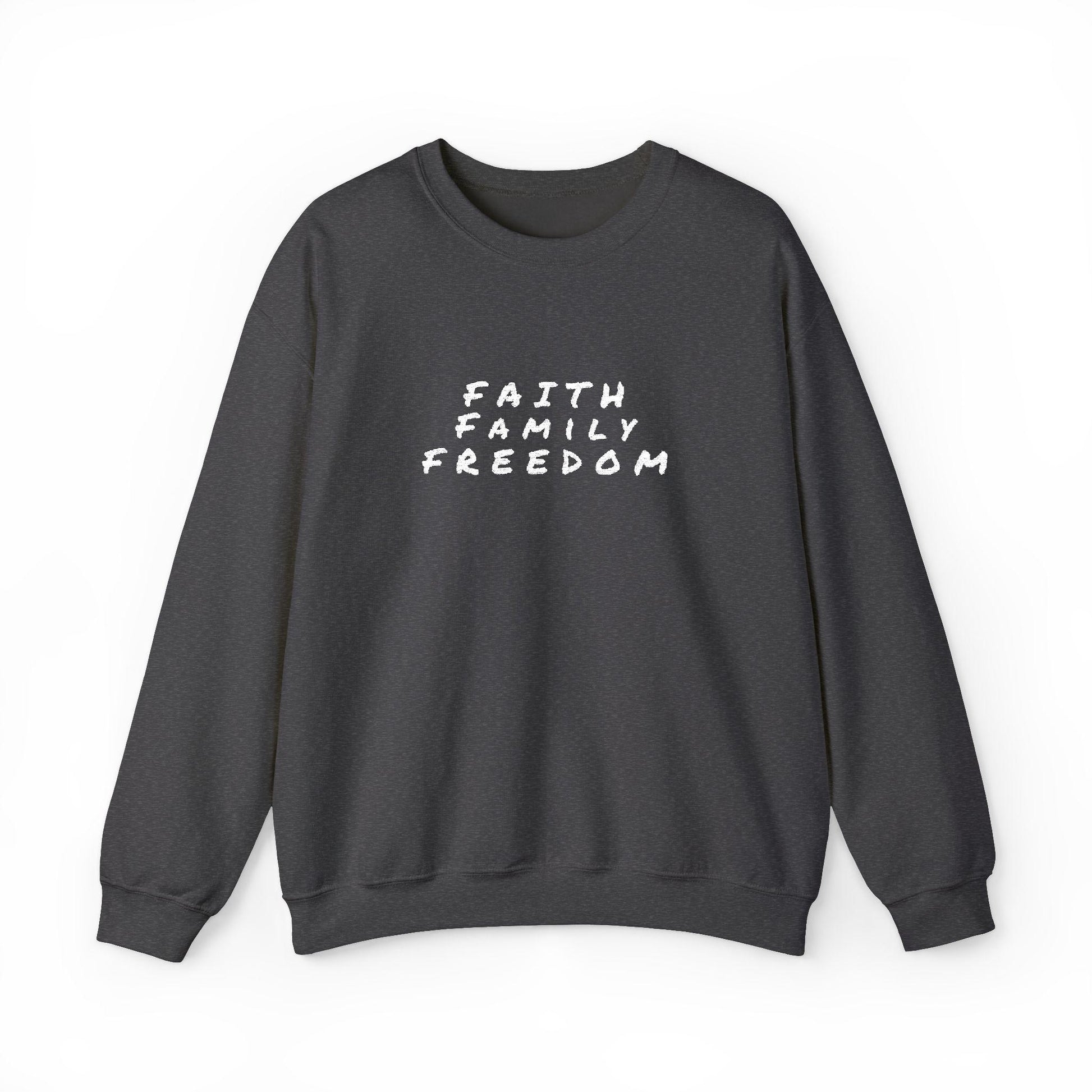 Faith Family Freedom Sweatshirt: Christian Patriotic Crewneck