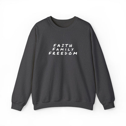 Faith Family Freedom Sweatshirt: Christian Patriotic Crewneck