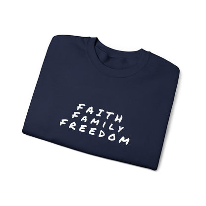 Faith Family Freedom Sweatshirt: Christian Patriotic Crewneck