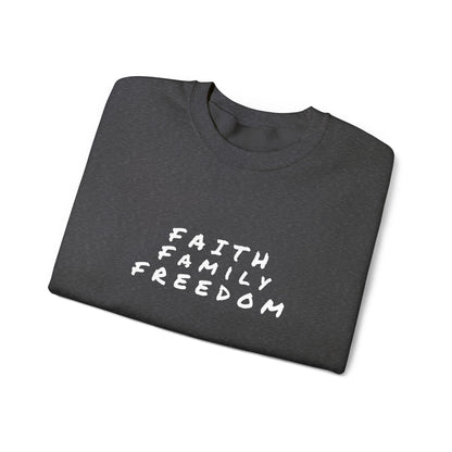 Faith Family Freedom Sweatshirt: Christian Patriotic Crewneck
