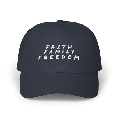 Embroidered Dad Cap: Faith Family Freedom, Patriotic Baseball Hat