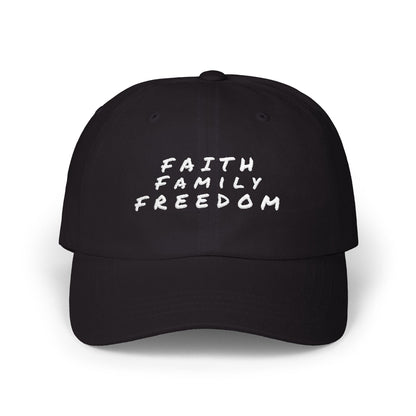 Embroidered Dad Cap: Faith Family Freedom, Patriotic Baseball Hat