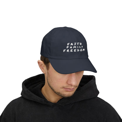 Embroidered Dad Cap: Faith Family Freedom, Patriotic Baseball Hat