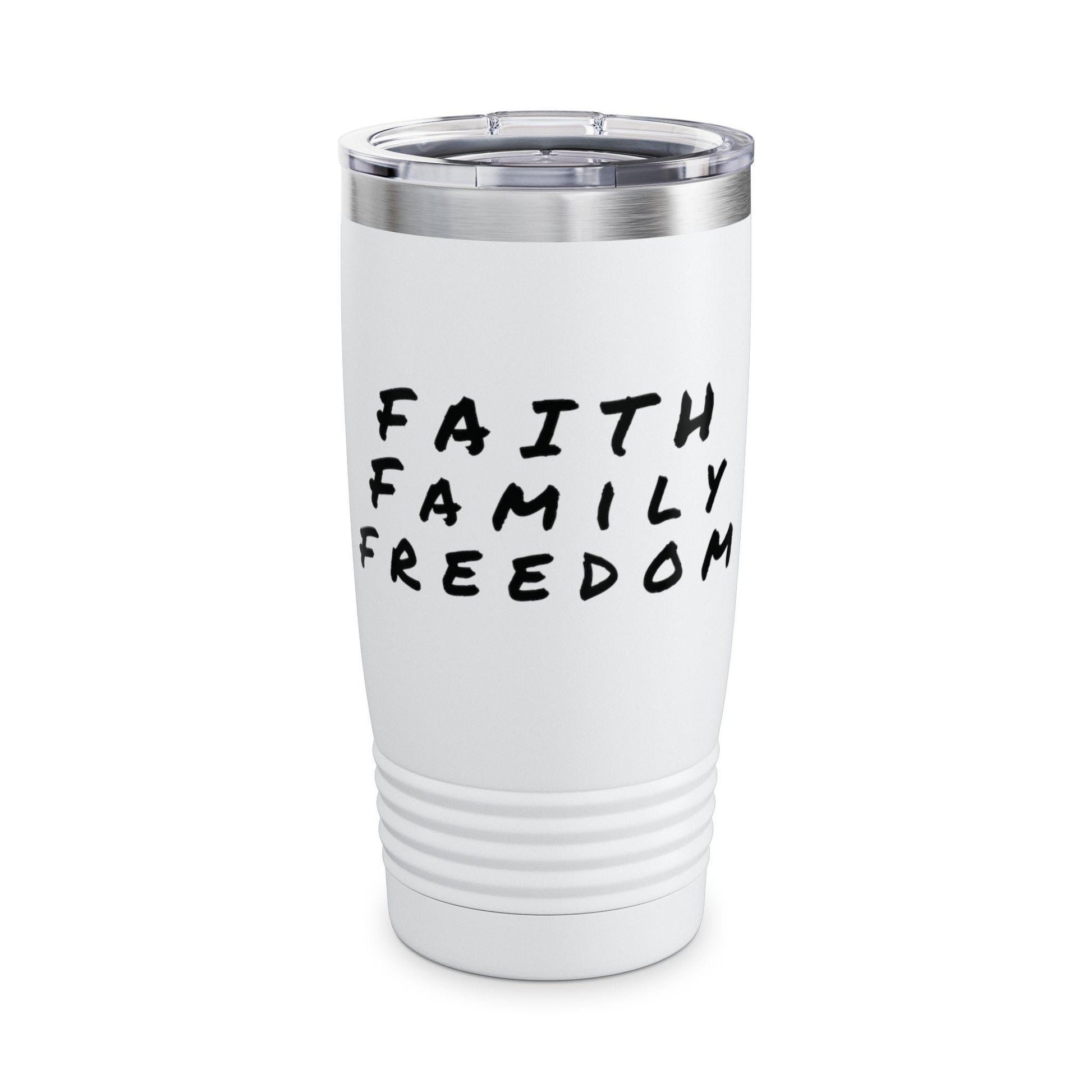 Faith, Family, Freedom Tumbler: 20oz Insulated Stainless Steel Travel Mug