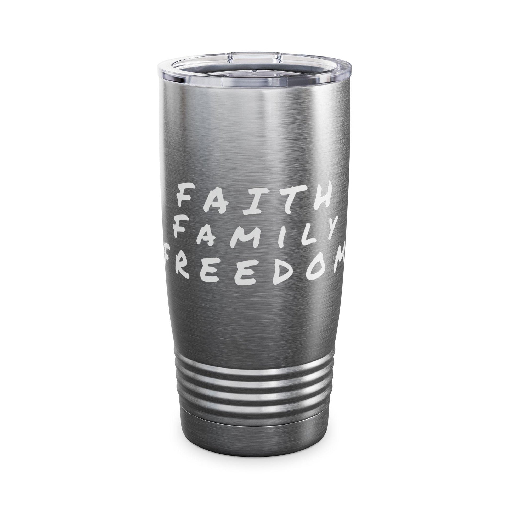 Faith, Family, Freedom Tumbler: 20oz Insulated Stainless Steel Travel Mug