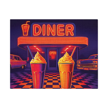 Retro Diner Jigsaw Puzzle with Tin: Nostalgic Family Game