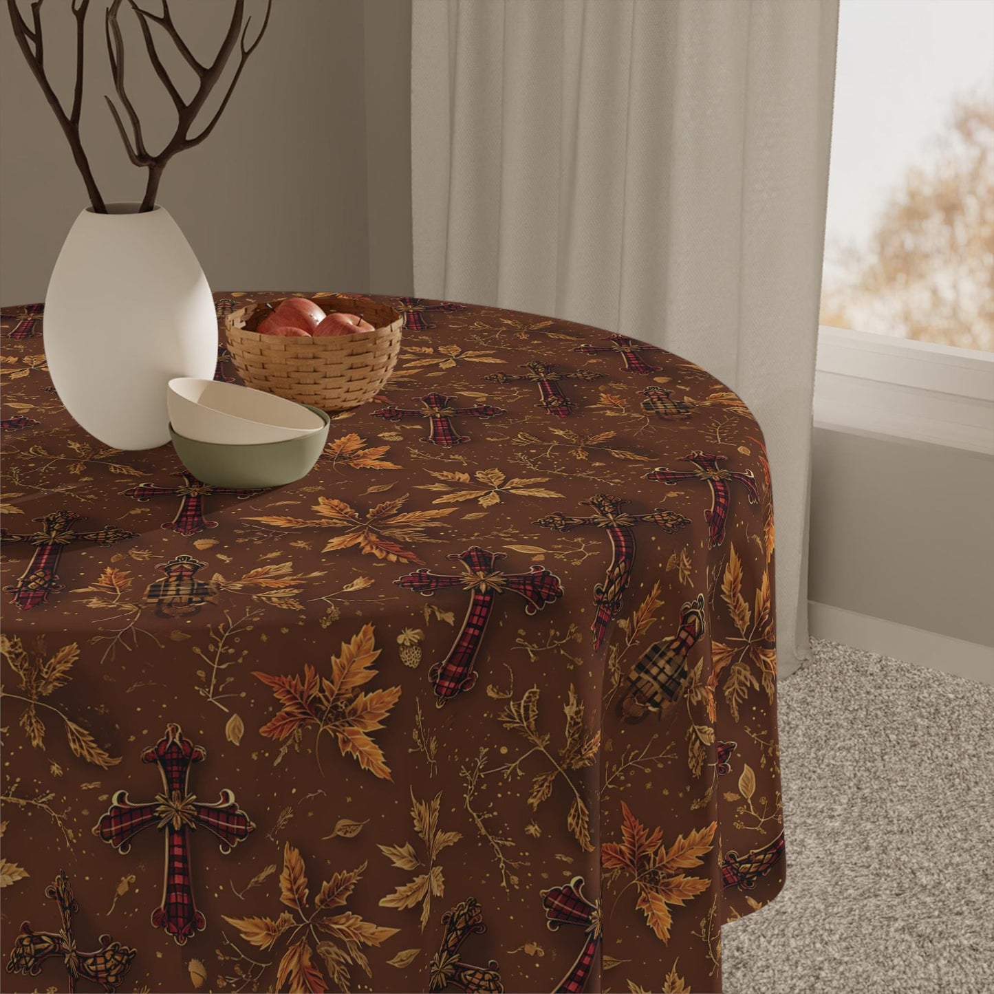 Autumn Leaves Tablecloth: Fall Harvest Dining Decor