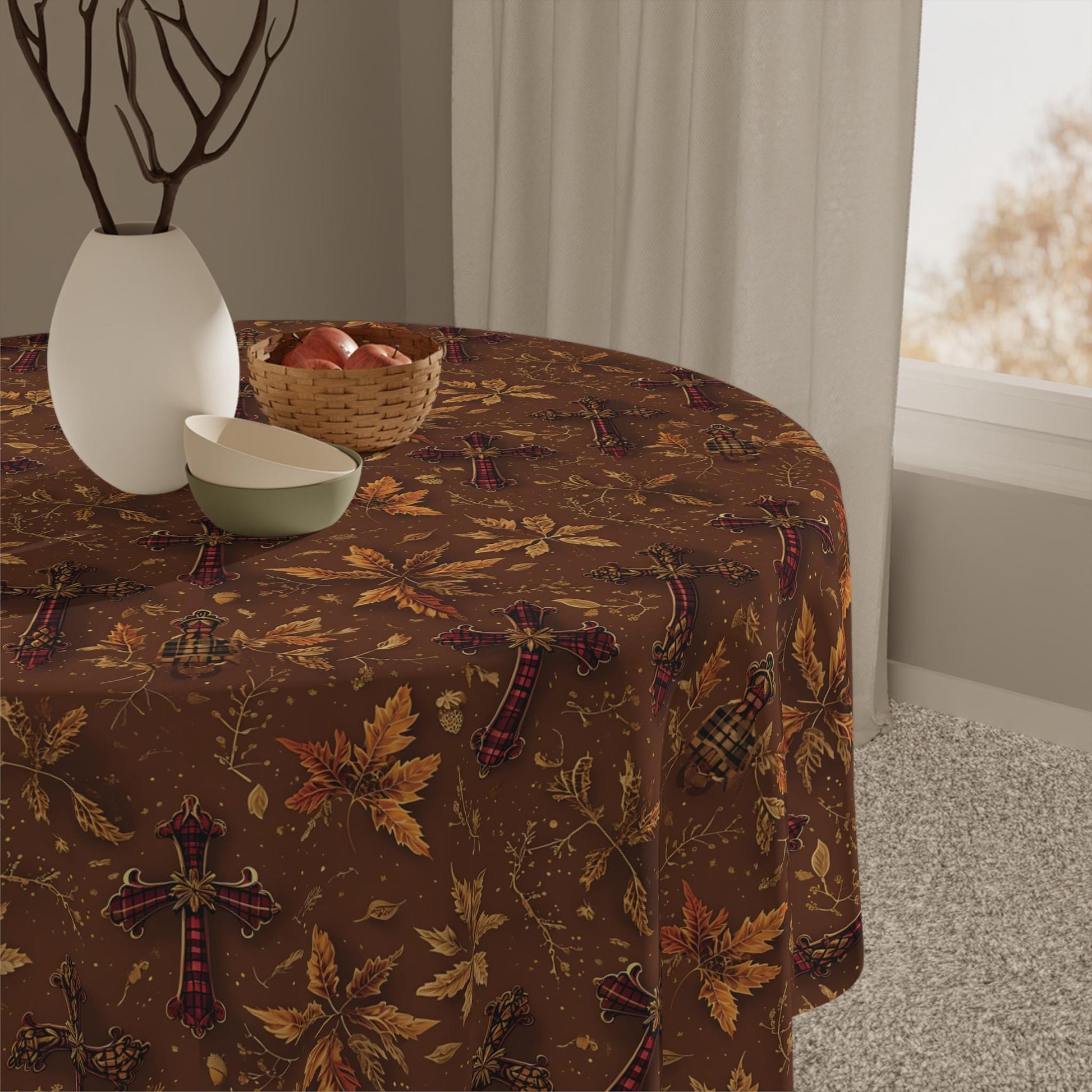 Autumn Leaves Tablecloth: Fall Harvest Dining Decor