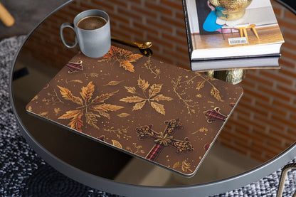 Autumn Floral Cross Stitch Placemat: Rustic Thanksgiving Table Decor
