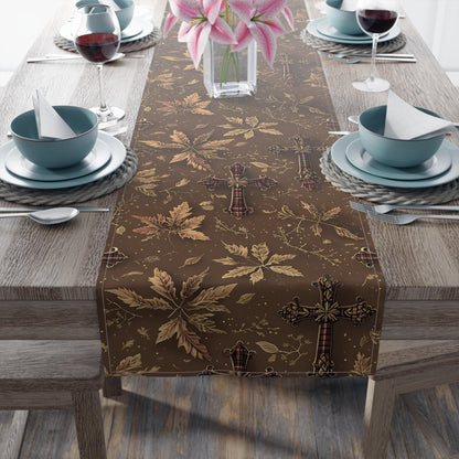 Rustic Floral Table Runner: Vintage Style Autumn Decor