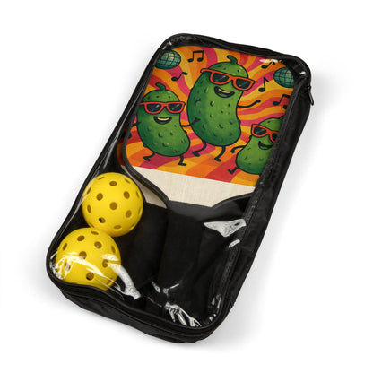 Wooden Pickleball Paddle Set: Fun Family Game with Carry Bag