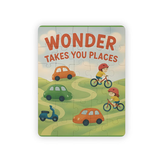Kids' 30-Piece Puzzle: Whimsical Cars & Bicycles Educational Toy