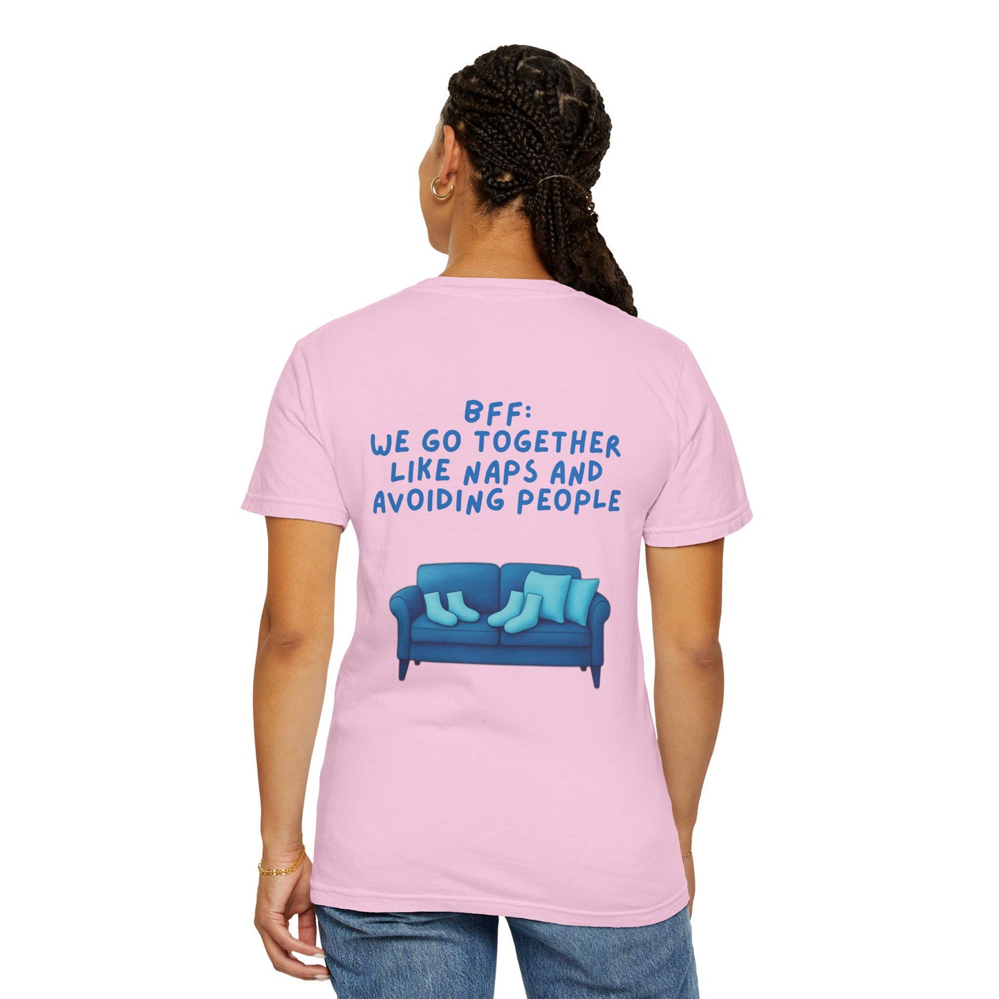 BFF Best Friend Unisex T-shirt Gift We Go Together Like Naps and Avoiding People, Friendship Tee, Matching Shirts, Funny Quote Top,