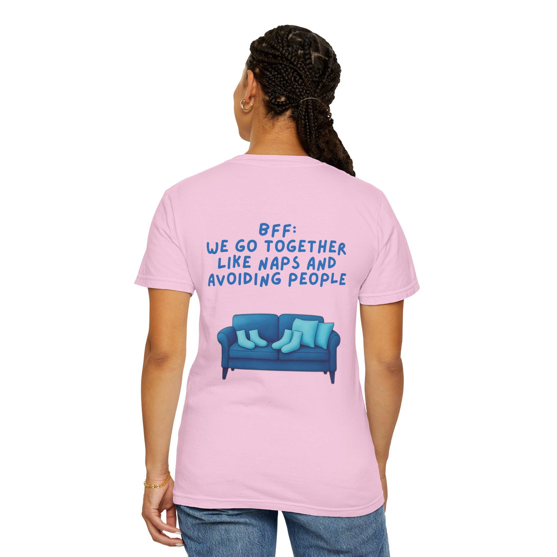 BFF Best Friend Unisex T-shirt Gift We Go Together Like Naps and Avoiding People, Friendship Tee, Matching Shirts, Funny Quote Top,