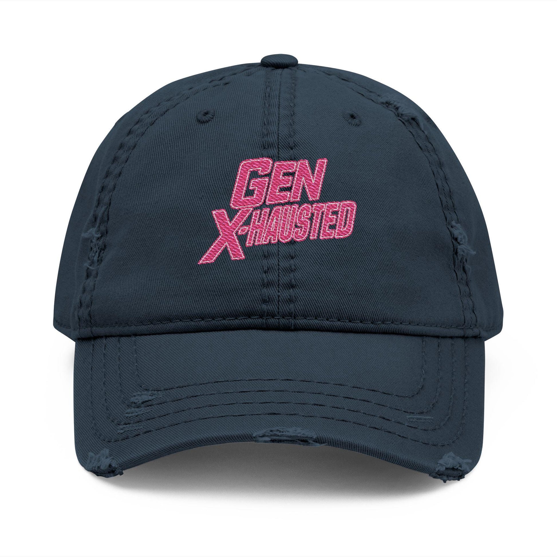 Gen X-Hausted Embroidered Dad Hat: Funny Gen X Apparel