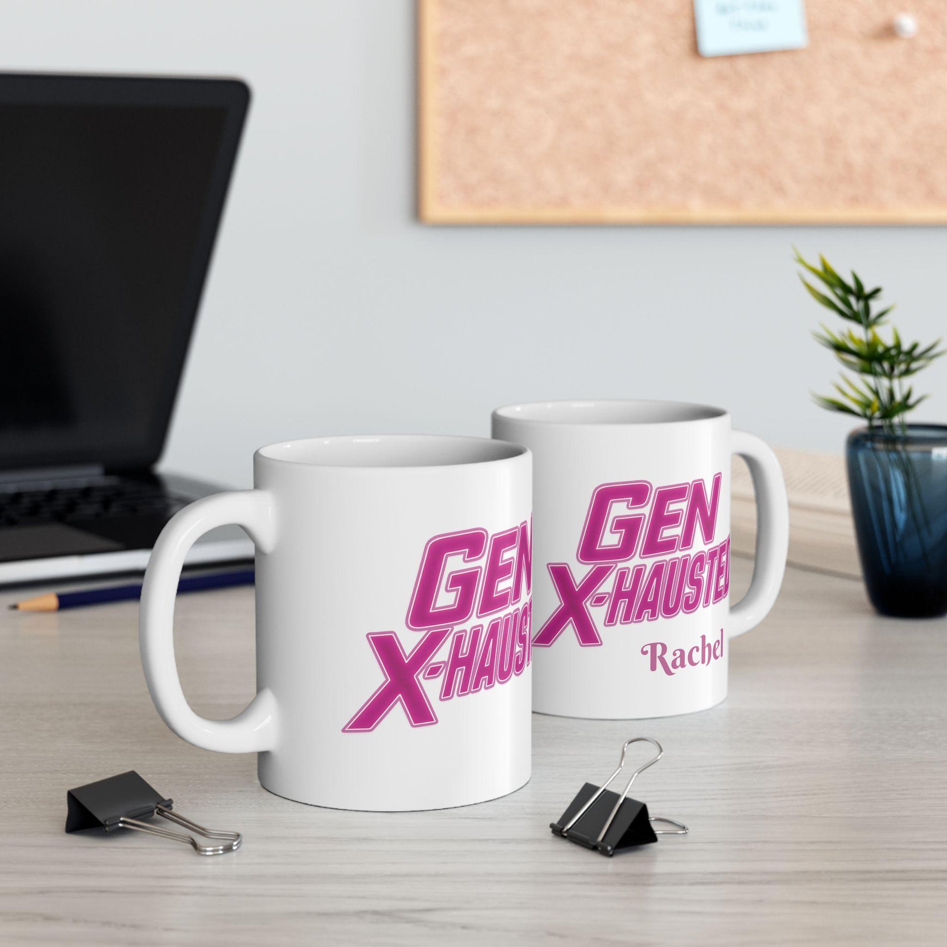 Gen X-Hausted Ceramic Mug: Humorous Quote Coffee Cup