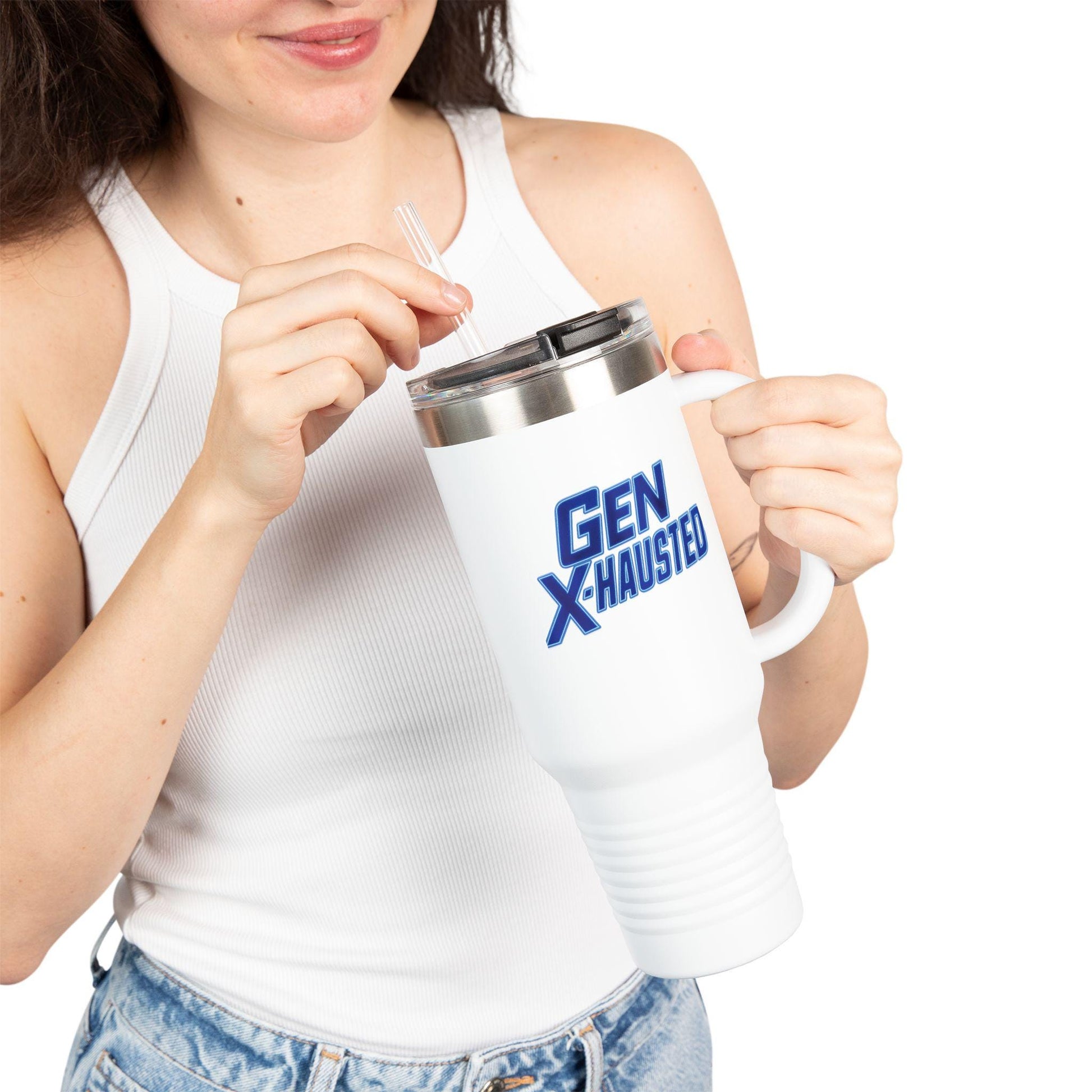 Gen X-Hausted Insulated Travel Mug: 40oz Stainless Steel Tumbler
