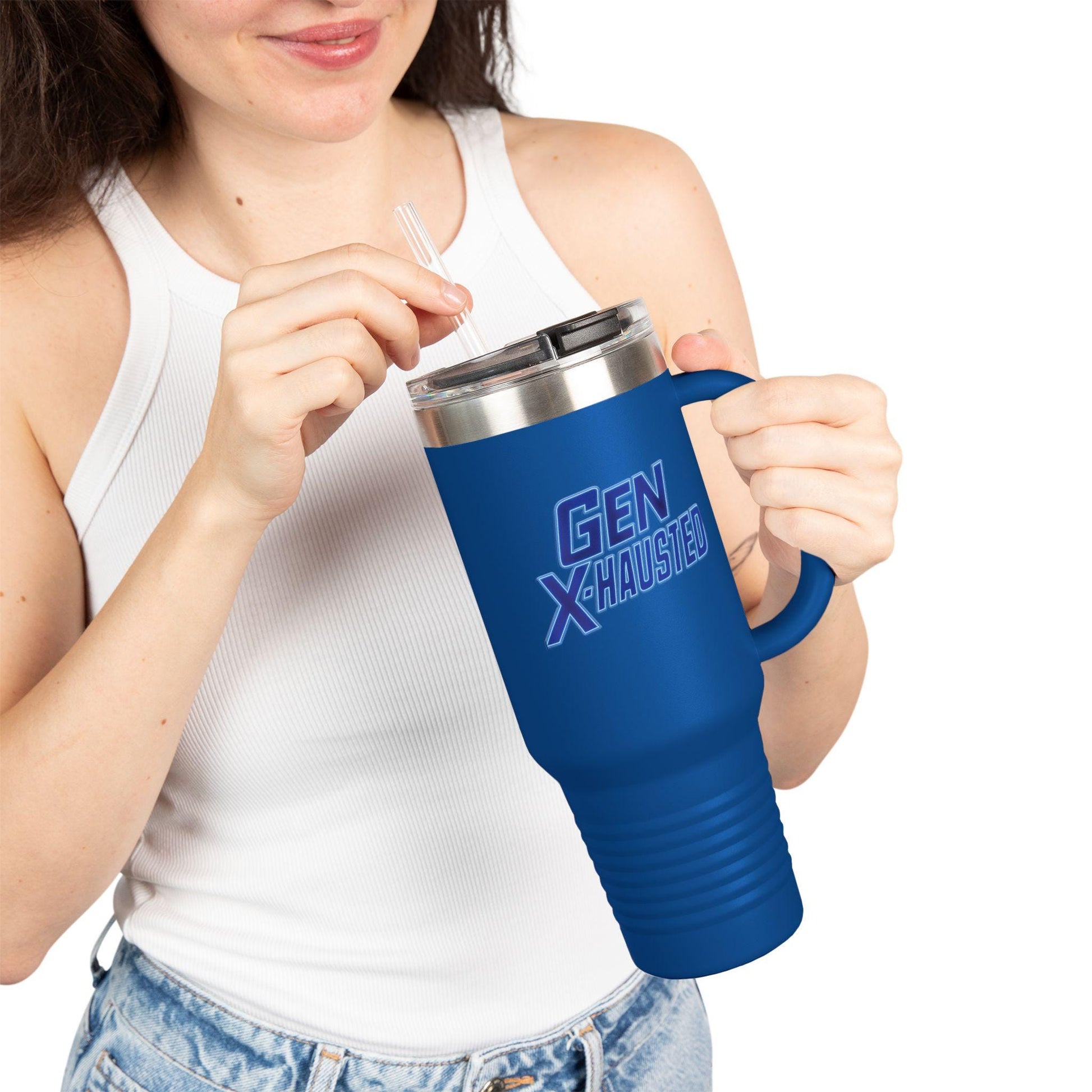Gen X-Hausted Insulated Travel Mug: 40oz Stainless Steel Tumbler
