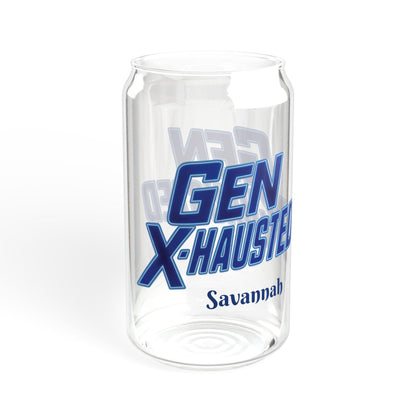 Gen X-Hausted Sipper Glass: Funny 16oz Novelty Drinking Cup