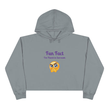 Sarcasm Crop Hoodie: Funny Trendy Cotton Blend Sweatshirt