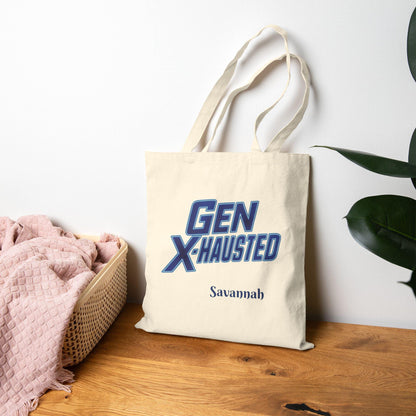 Gen X-Hausted Cotton Canvas Tote Bag: Eco-Friendly Everyday Bag