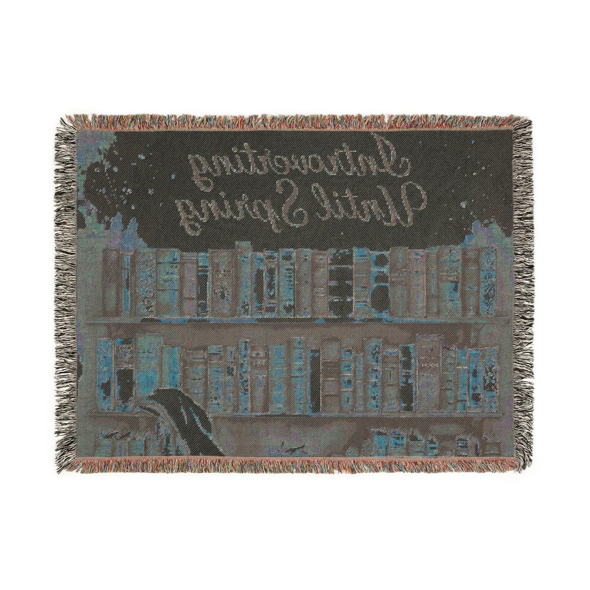 Literary Woven Cotton Blanket: Cozy Reading Nook Decor