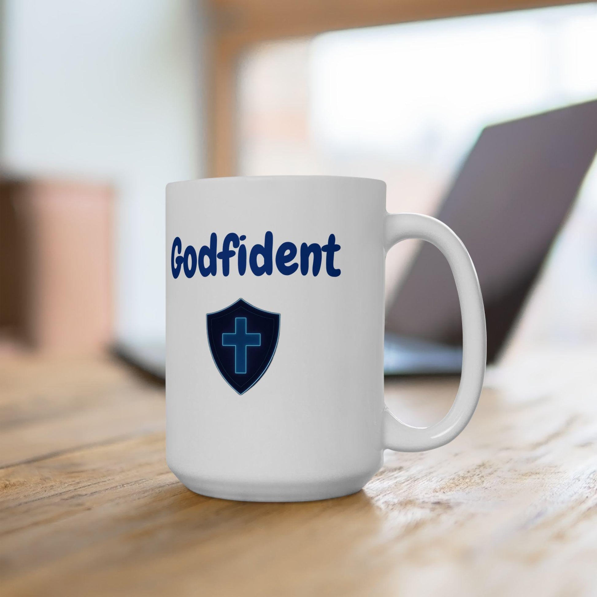 Godfident Christian Ceramic Mug: Inspirational Coffee Cup for Believers