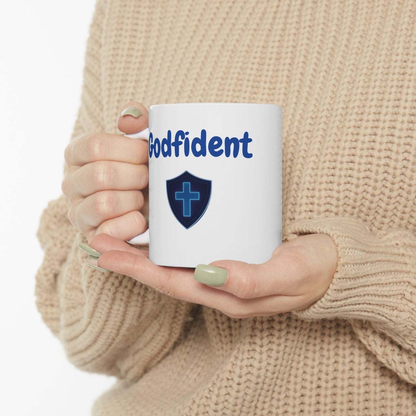 Godfident Christian Ceramic Mug: Inspirational Coffee Cup for Believers