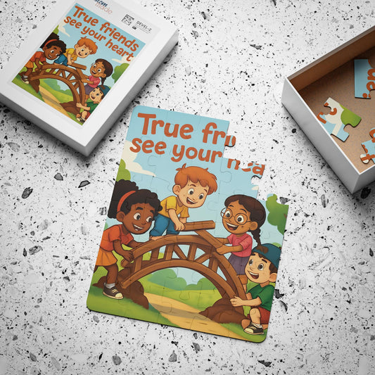 30-Piece Kids' Jigsaw Puzzle: True Friends See Your Heart