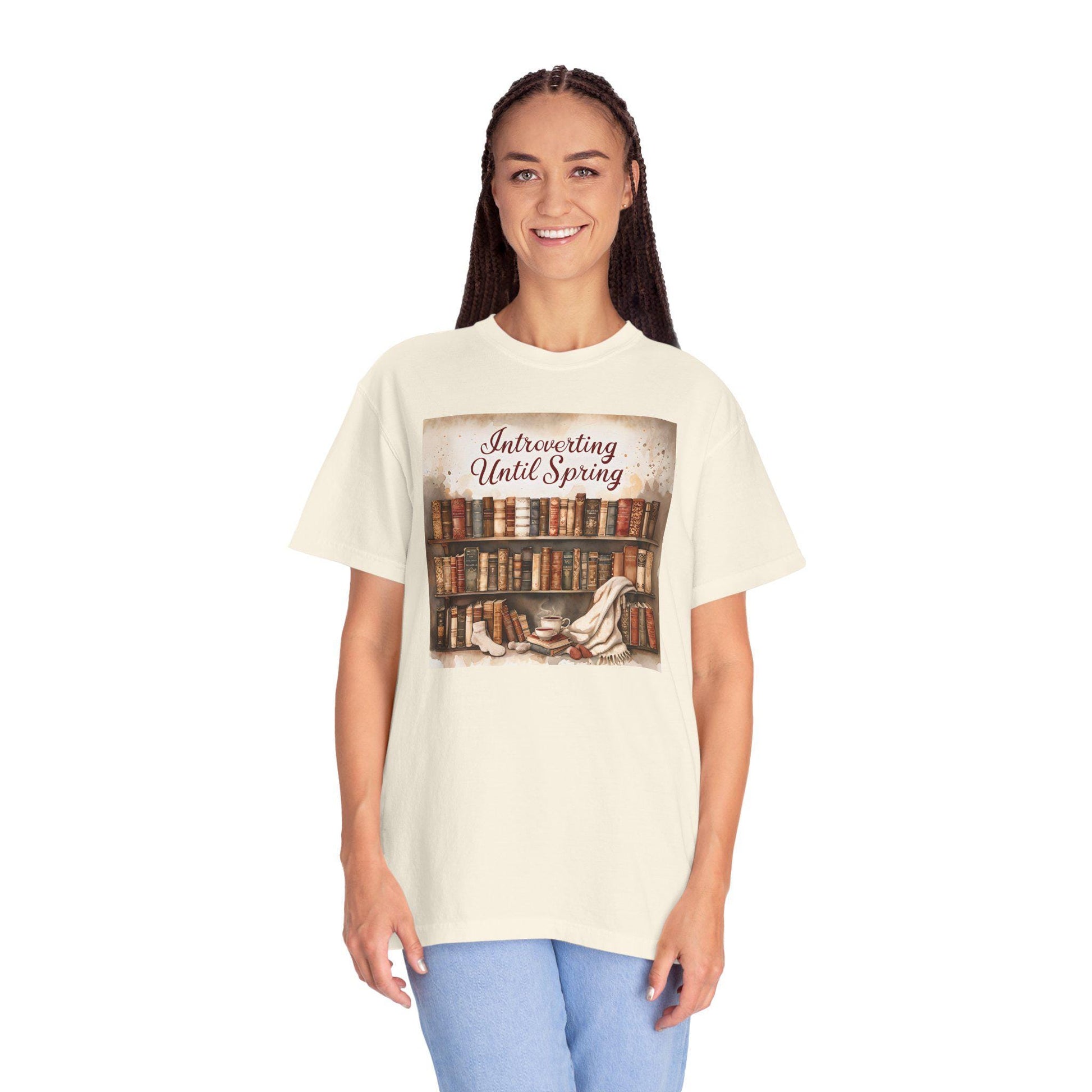 Introverting Until Spring T-Shirt: Cozy Book Lover's Tee