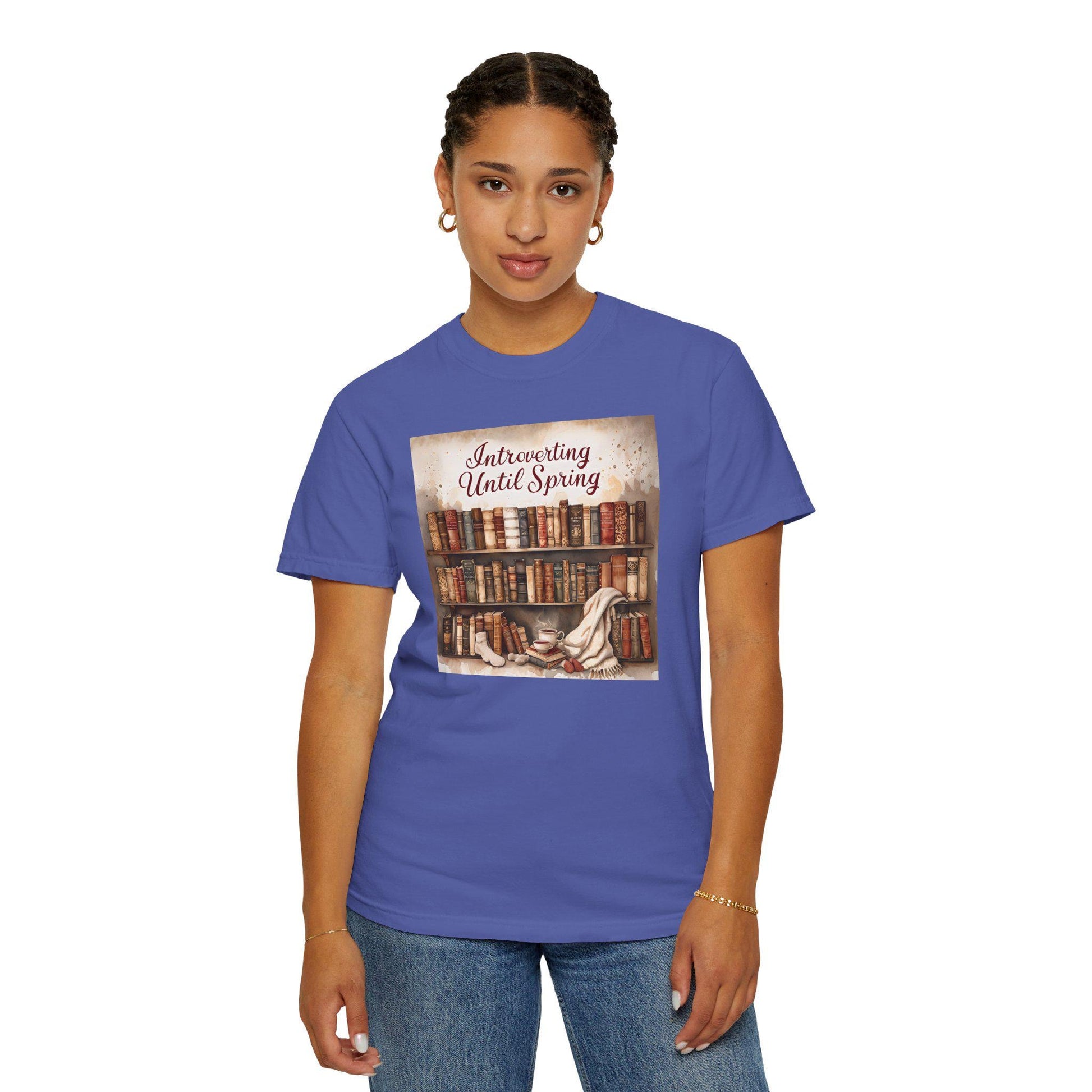 Introverting Until Spring T-Shirt: Cozy Book Lover's Tee