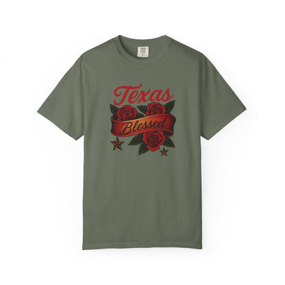 Texas Blessed Garment-Dyed T-shirt: Unisex Casual Tee