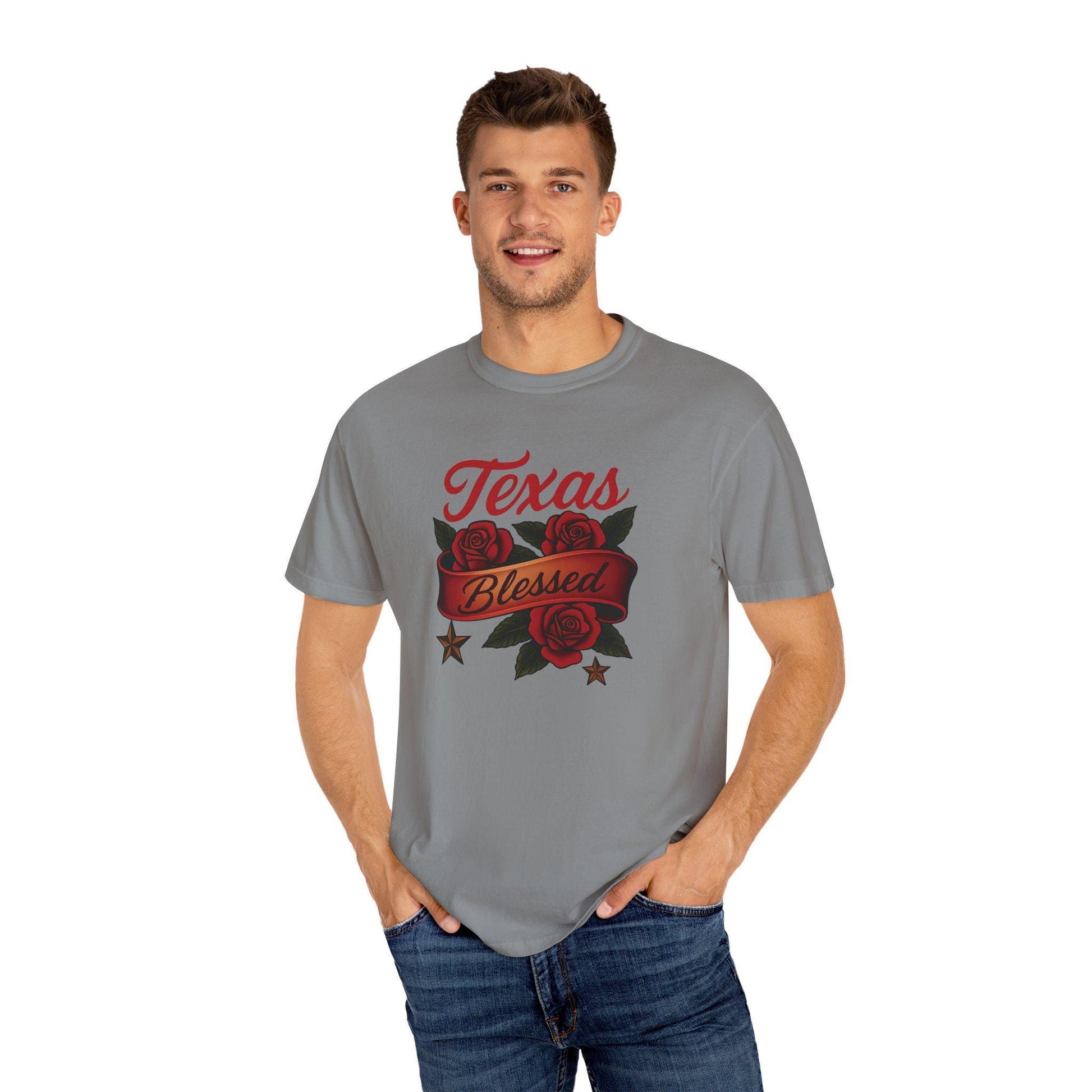 Texas Blessed Garment-Dyed T-shirt: Unisex Casual Tee
