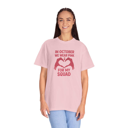 Breast Cancer Awareness T-Shirt: Pink October Support Squad Tee