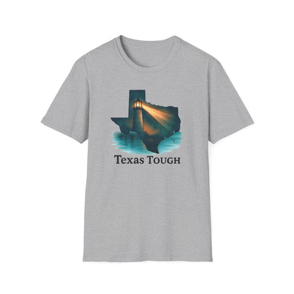 Texas Tough T-Shirt: Lighthouse Silhouette - Lone Star Pride