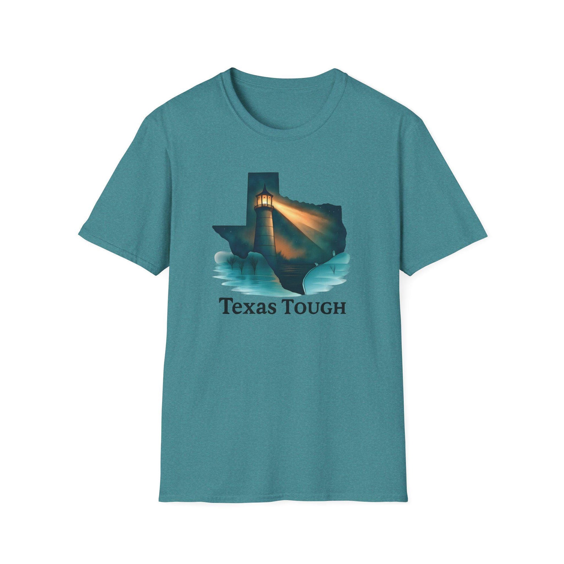 Texas Tough T-Shirt: Lighthouse Silhouette - Lone Star Pride