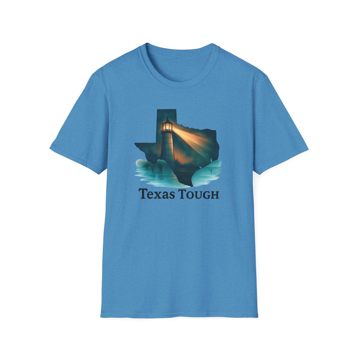 Texas Tough T-Shirt: Lighthouse Silhouette - Lone Star Pride