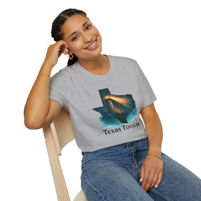 Texas Tough T-Shirt: Lighthouse Silhouette - Lone Star Pride