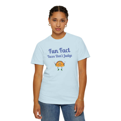 Fun Fact Taco Tee: Humorous Foodie Graphic T-Shirt