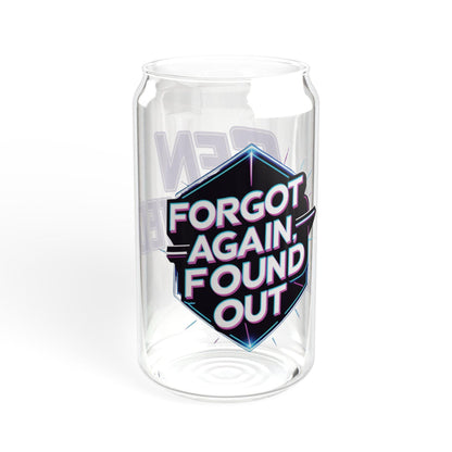 Gen X-Hausted Sipper Glass: 16oz Tempered Glass with Bamboo Lid