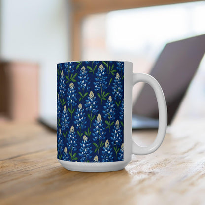 Texas Bluebonnet Ceramic Mug: Floral Coffee Cup, Southwestern Drinkware