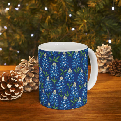 Texas Bluebonnet Ceramic Mug: Floral Coffee Cup, Southwestern Drinkware