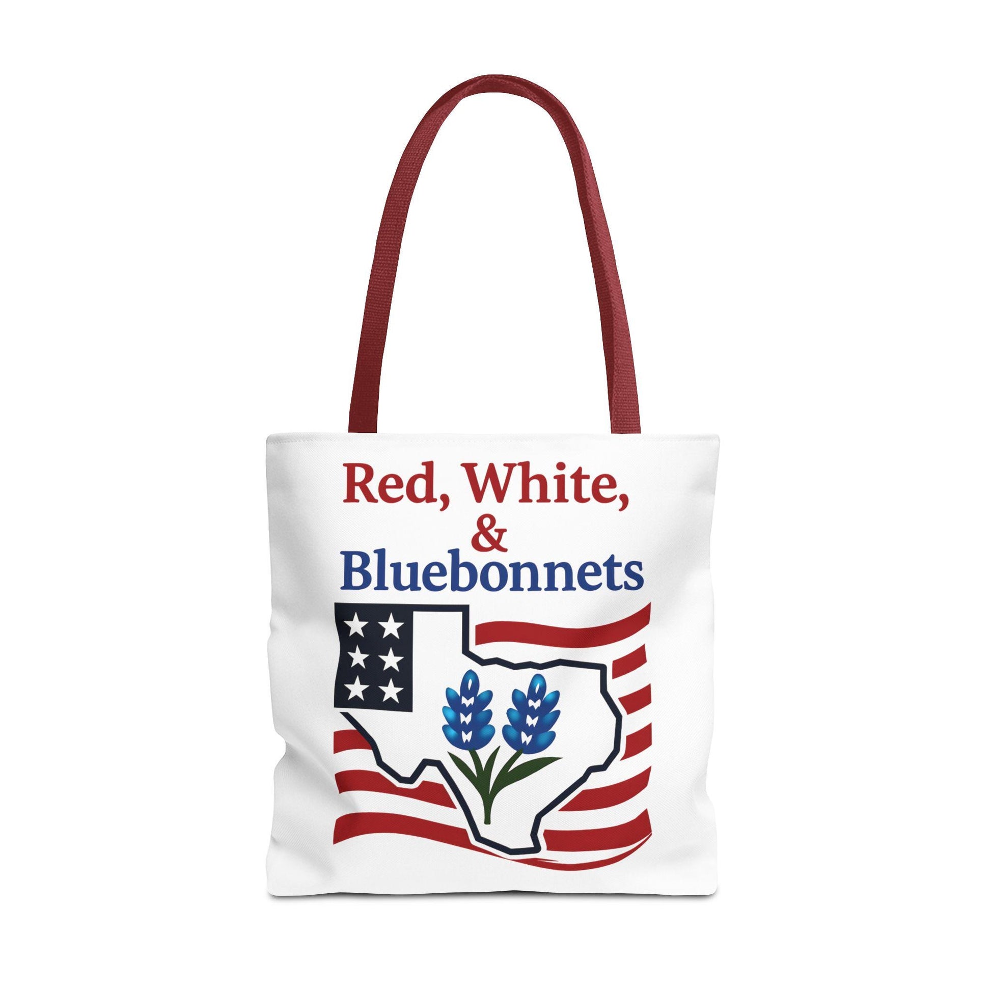 Texas Theme Patriotic Tote Bag, Bluebonnet Design, Texas Pride Gift, Texan Souvenir, Patriotic Tote Bag, Gift for Her