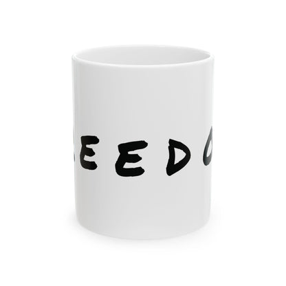 Inspirational 'Freedom' Ceramic Coffee Mug: Unique Home Decor Gift