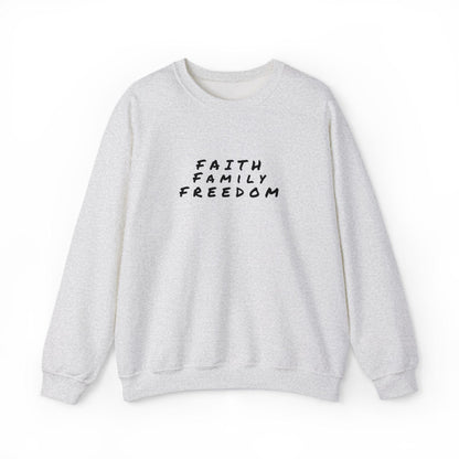 Faith Family Freedom Sweatshirt: Christian Religious Apparel