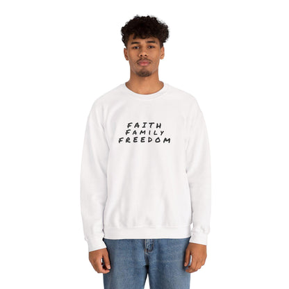 Faith Family Freedom Sweatshirt: Christian Religious Apparel