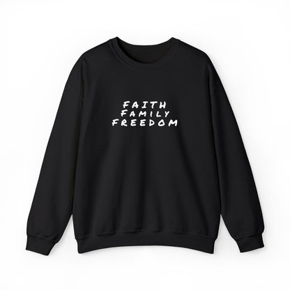 Faith Family Freedom Sweatshirt: Christian Patriotic Crewneck