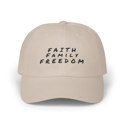 Faith Family Freedom Dad Cap: Patriotic Embroidered Baseball Hat